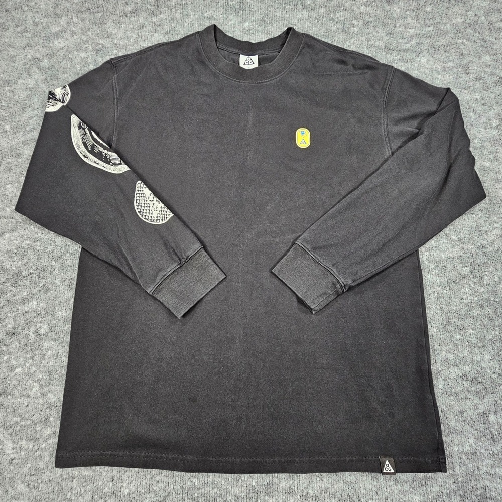 Nike ACG Lungs Fruit Graphic Long Sleeve Shirt Men M Black Hiking Trail Gorpcore